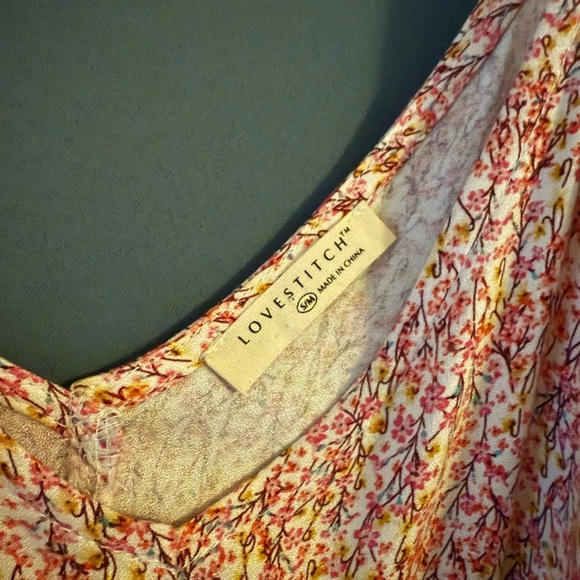 Lovestitch Printed Gauze Maxi Dress- Natural Coral -S - Picture 6 of 7